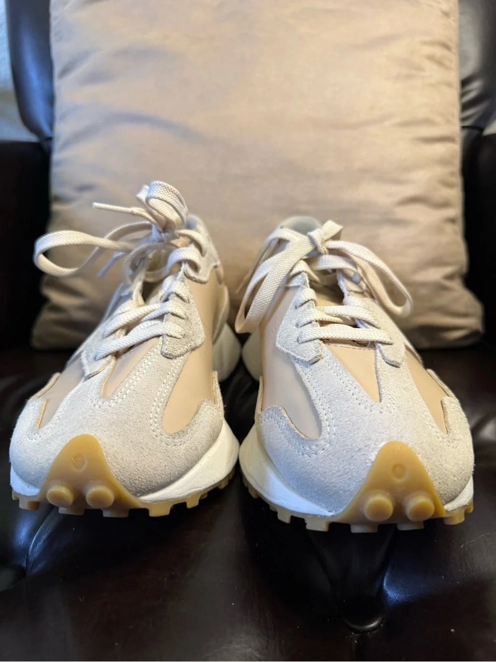 PRE-LOVED NEW BALANCE 327 BISQUE/CLAY SUEDE SNEAKERS - Sz Women’s 9.5/Men’s 8